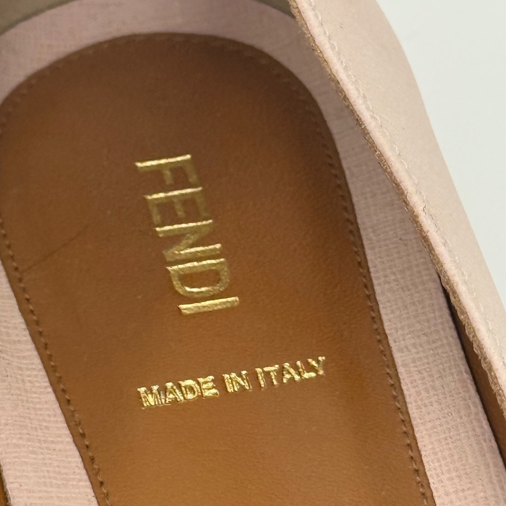 Fendi Bag Bugs Monster Eye Pink Saffiano Leather Ballet Flats Size 38 Italy - Picture 7 of 8